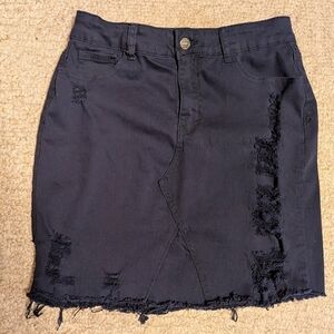Buzz Jeans Navy Distressed Skirt Sz. L